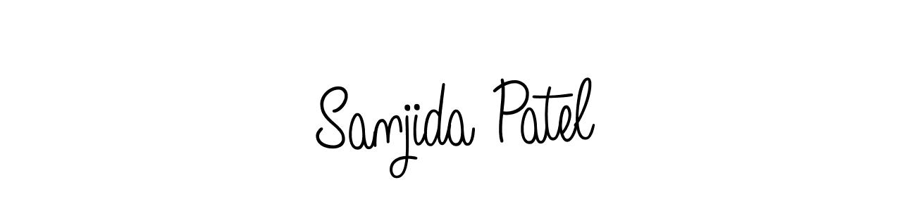 Make a beautiful signature design for name Sanjida Patel. With this signature (Angelique-Rose-font-FFP) style, you can create a handwritten signature for free. Sanjida Patel signature style 5 images and pictures png