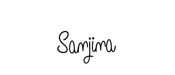 You should practise on your own different ways (Angelique-Rose-font-FFP) to write your name (Sanjina) in signature. don't let someone else do it for you. Sanjina signature style 5 images and pictures png