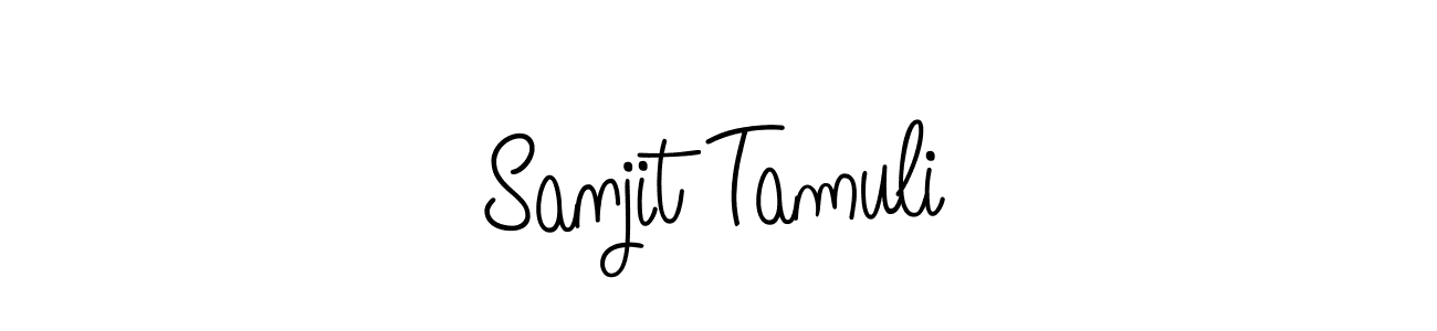 The best way (Angelique-Rose-font-FFP) to make a short signature is to pick only two or three words in your name. The name Sanjit Tamuli include a total of six letters. For converting this name. Sanjit Tamuli signature style 5 images and pictures png