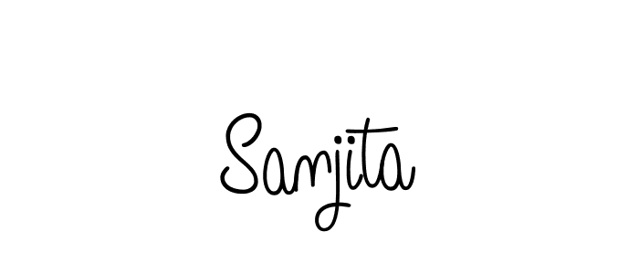 The best way (Angelique-Rose-font-FFP) to make a short signature is to pick only two or three words in your name. The name Sanjita include a total of six letters. For converting this name. Sanjita signature style 5 images and pictures png