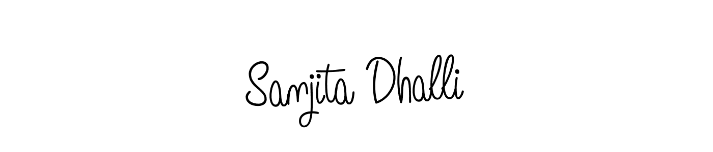 Make a beautiful signature design for name Sanjita Dhalli. With this signature (Angelique-Rose-font-FFP) style, you can create a handwritten signature for free. Sanjita Dhalli signature style 5 images and pictures png