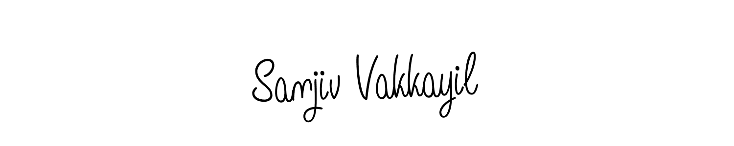 Use a signature maker to create a handwritten signature online. With this signature software, you can design (Angelique-Rose-font-FFP) your own signature for name Sanjiv Vakkayil. Sanjiv Vakkayil signature style 5 images and pictures png