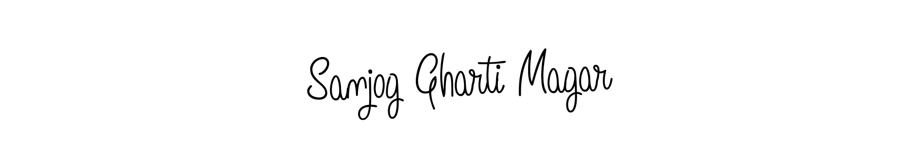 You should practise on your own different ways (Angelique-Rose-font-FFP) to write your name (Sanjog Gharti Magar) in signature. don't let someone else do it for you. Sanjog Gharti Magar signature style 5 images and pictures png