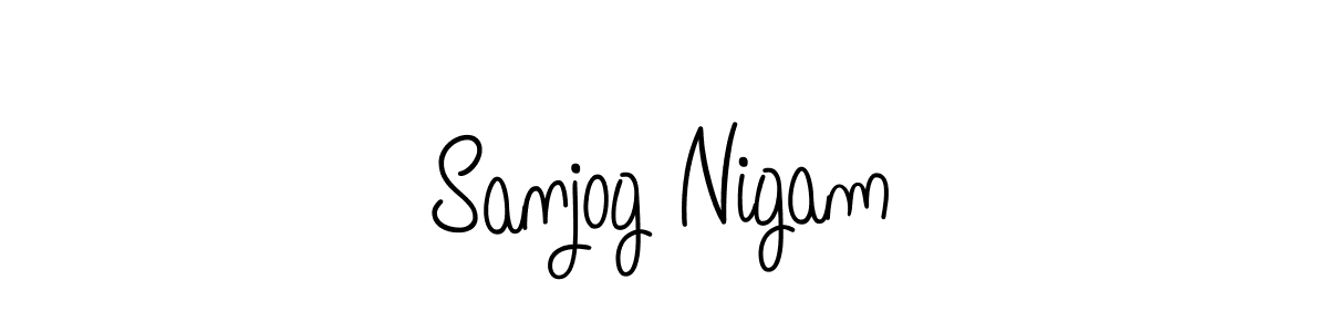 You should practise on your own different ways (Angelique-Rose-font-FFP) to write your name (Sanjog Nigam) in signature. don't let someone else do it for you. Sanjog Nigam signature style 5 images and pictures png