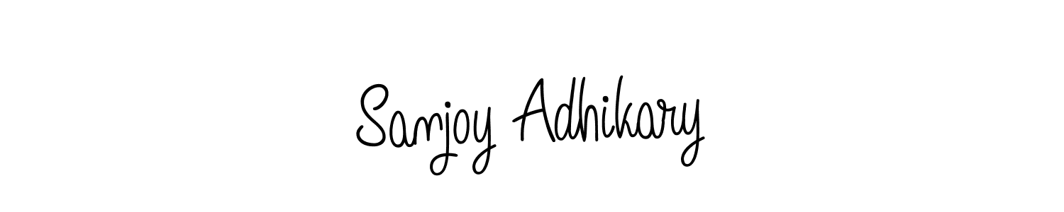 Use a signature maker to create a handwritten signature online. With this signature software, you can design (Angelique-Rose-font-FFP) your own signature for name Sanjoy Adhikary. Sanjoy Adhikary signature style 5 images and pictures png