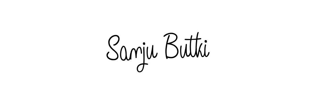 if you are searching for the best signature style for your name Sanju Butki. so please give up your signature search. here we have designed multiple signature styles  using Angelique-Rose-font-FFP. Sanju Butki signature style 5 images and pictures png