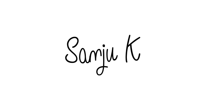 The best way (Angelique-Rose-font-FFP) to make a short signature is to pick only two or three words in your name. The name Sanju K include a total of six letters. For converting this name. Sanju K signature style 5 images and pictures png