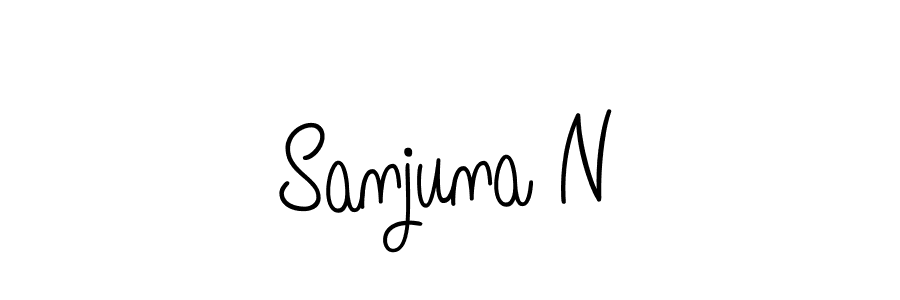 Use a signature maker to create a handwritten signature online. With this signature software, you can design (Angelique-Rose-font-FFP) your own signature for name Sanjuna N. Sanjuna N signature style 5 images and pictures png