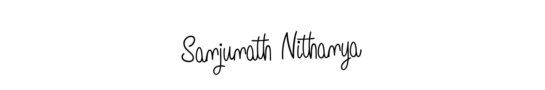 The best way (Angelique-Rose-font-FFP) to make a short signature is to pick only two or three words in your name. The name Sanjunath Nithanya include a total of six letters. For converting this name. Sanjunath Nithanya signature style 5 images and pictures png