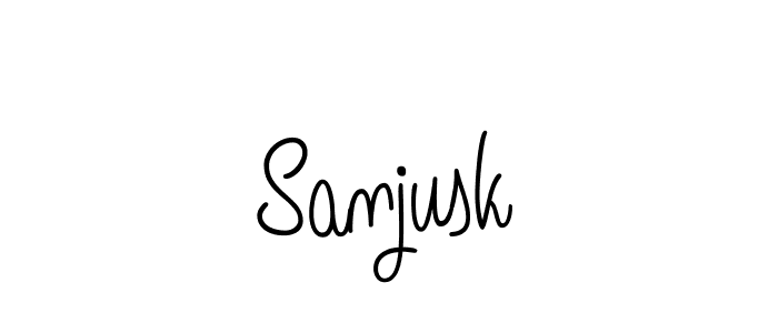 You should practise on your own different ways (Angelique-Rose-font-FFP) to write your name (Sanjusk) in signature. don't let someone else do it for you. Sanjusk signature style 5 images and pictures png