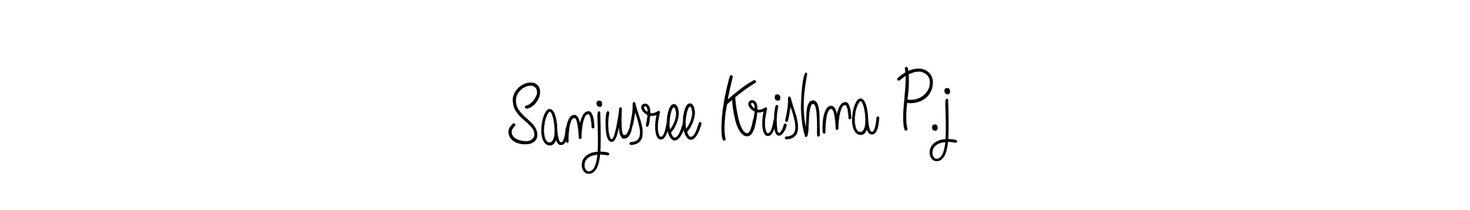 The best way (Angelique-Rose-font-FFP) to make a short signature is to pick only two or three words in your name. The name Sanjusree Krishna P.j include a total of six letters. For converting this name. Sanjusree Krishna P.j signature style 5 images and pictures png