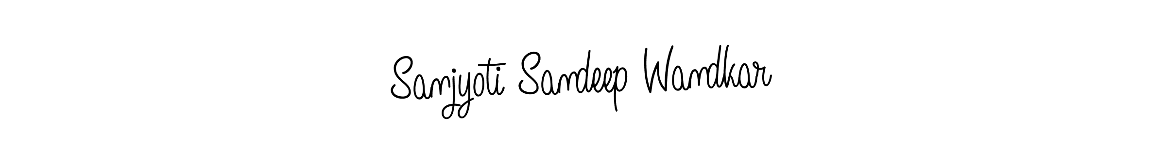 Also we have Sanjyoti Sandeep Wandkar name is the best signature style. Create professional handwritten signature collection using Angelique-Rose-font-FFP autograph style. Sanjyoti Sandeep Wandkar signature style 5 images and pictures png