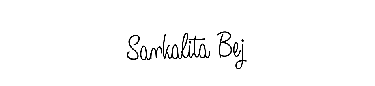 You should practise on your own different ways (Angelique-Rose-font-FFP) to write your name (Sankalita Bej) in signature. don't let someone else do it for you. Sankalita Bej signature style 5 images and pictures png