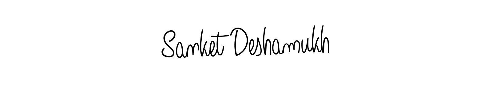 How to make Sanket Deshamukh signature? Angelique-Rose-font-FFP is a professional autograph style. Create handwritten signature for Sanket Deshamukh name. Sanket Deshamukh signature style 5 images and pictures png