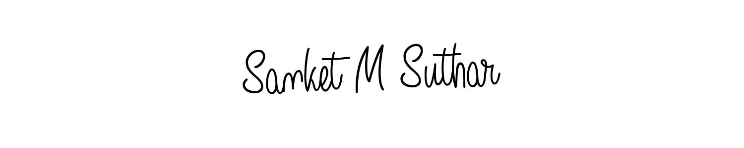 Make a beautiful signature design for name Sanket M Suthar. With this signature (Angelique-Rose-font-FFP) style, you can create a handwritten signature for free. Sanket M Suthar signature style 5 images and pictures png