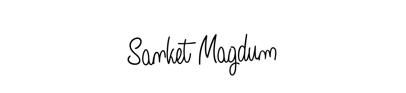 You should practise on your own different ways (Angelique-Rose-font-FFP) to write your name (Sanket Magdum) in signature. don't let someone else do it for you. Sanket Magdum signature style 5 images and pictures png