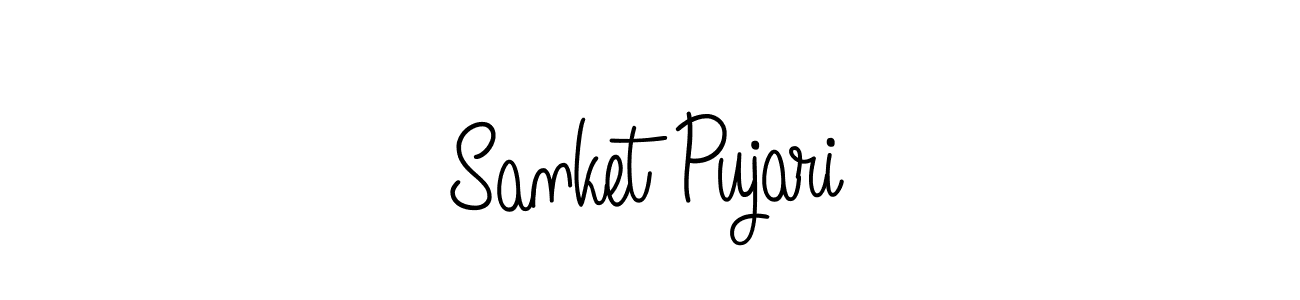 Make a beautiful signature design for name Sanket Pujari. With this signature (Angelique-Rose-font-FFP) style, you can create a handwritten signature for free. Sanket Pujari signature style 5 images and pictures png