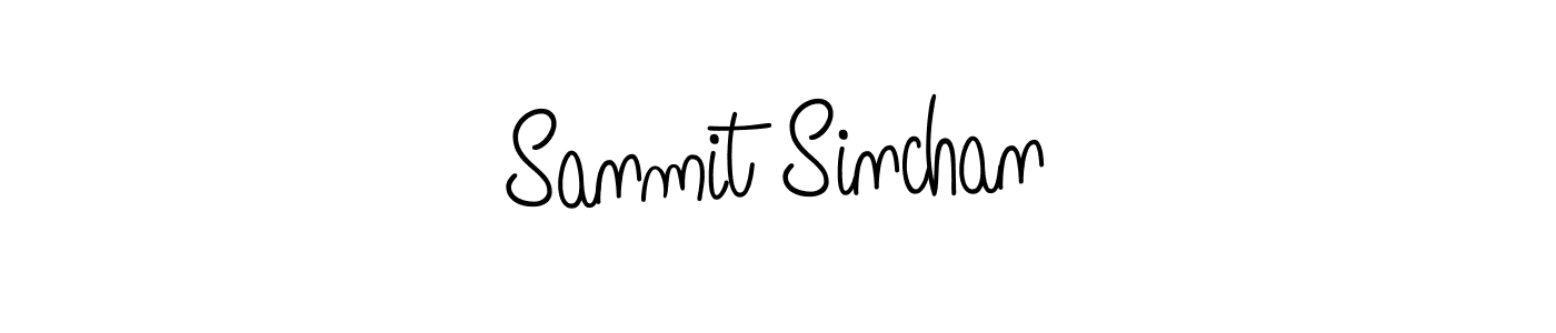 Make a beautiful signature design for name Sanmit Sinchan. With this signature (Angelique-Rose-font-FFP) style, you can create a handwritten signature for free. Sanmit Sinchan signature style 5 images and pictures png