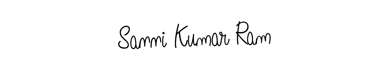 You should practise on your own different ways (Angelique-Rose-font-FFP) to write your name (Sanni Kumar Ram) in signature. don't let someone else do it for you. Sanni Kumar Ram signature style 5 images and pictures png