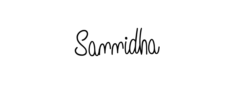 How to make Sannidha signature? Angelique-Rose-font-FFP is a professional autograph style. Create handwritten signature for Sannidha name. Sannidha signature style 5 images and pictures png