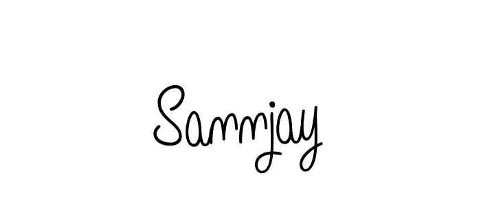 Make a beautiful signature design for name Sannjay. With this signature (Angelique-Rose-font-FFP) style, you can create a handwritten signature for free. Sannjay signature style 5 images and pictures png