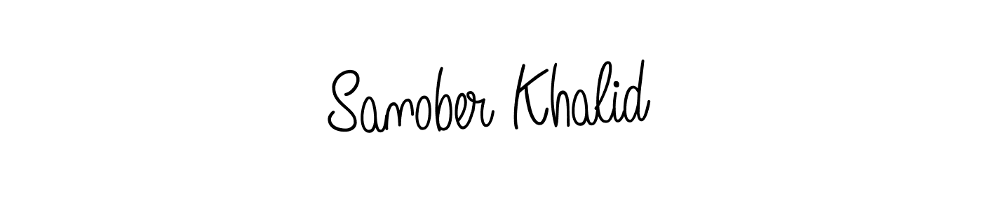 The best way (Angelique-Rose-font-FFP) to make a short signature is to pick only two or three words in your name. The name Sanober Khalid include a total of six letters. For converting this name. Sanober Khalid signature style 5 images and pictures png
