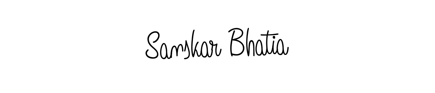 The best way (Angelique-Rose-font-FFP) to make a short signature is to pick only two or three words in your name. The name Sanskar Bhatia include a total of six letters. For converting this name. Sanskar Bhatia signature style 5 images and pictures png
