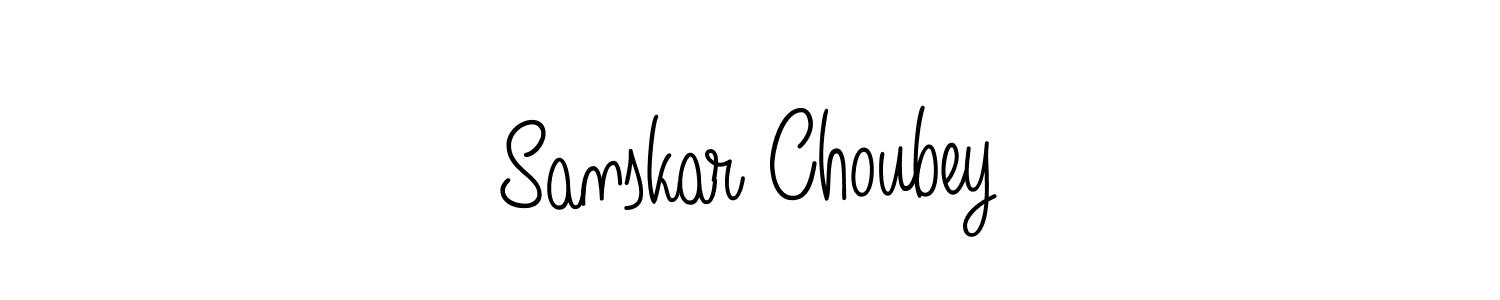 How to make Sanskar Choubey name signature. Use Angelique-Rose-font-FFP style for creating short signs online. This is the latest handwritten sign. Sanskar Choubey signature style 5 images and pictures png