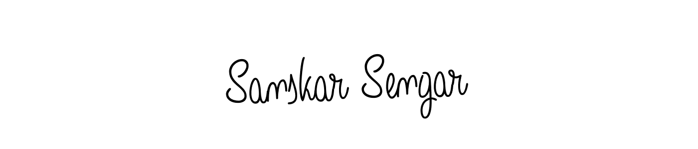 You should practise on your own different ways (Angelique-Rose-font-FFP) to write your name (Sanskar Sengar) in signature. don't let someone else do it for you. Sanskar Sengar signature style 5 images and pictures png