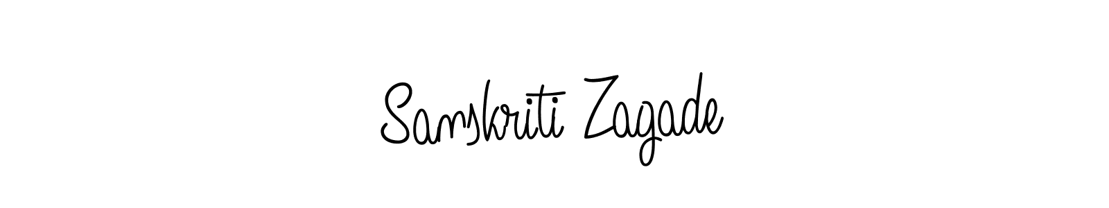 How to make Sanskriti Zagade name signature. Use Angelique-Rose-font-FFP style for creating short signs online. This is the latest handwritten sign. Sanskriti Zagade signature style 5 images and pictures png