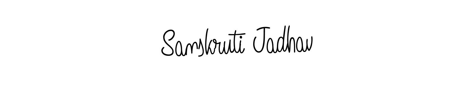 The best way (Angelique-Rose-font-FFP) to make a short signature is to pick only two or three words in your name. The name Sanskruti Jadhav include a total of six letters. For converting this name. Sanskruti Jadhav signature style 5 images and pictures png