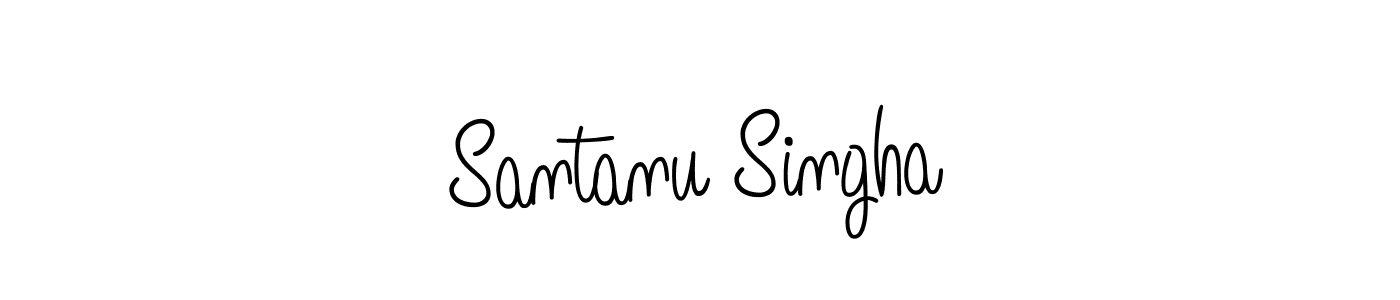 You should practise on your own different ways (Angelique-Rose-font-FFP) to write your name (Santanu Singha) in signature. don't let someone else do it for you. Santanu Singha signature style 5 images and pictures png