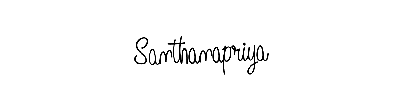 You should practise on your own different ways (Angelique-Rose-font-FFP) to write your name (Santhanapriya) in signature. don't let someone else do it for you. Santhanapriya signature style 5 images and pictures png