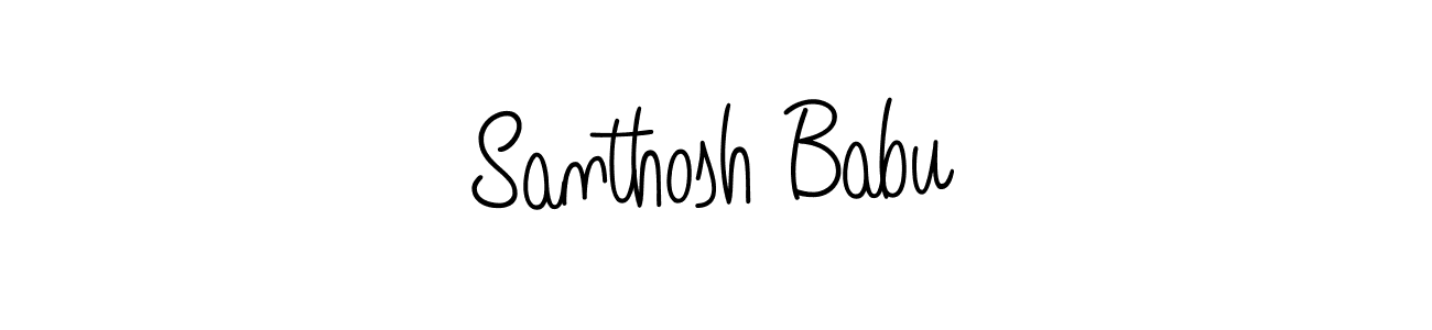 You should practise on your own different ways (Angelique-Rose-font-FFP) to write your name (Santhosh Babu) in signature. don't let someone else do it for you. Santhosh Babu signature style 5 images and pictures png