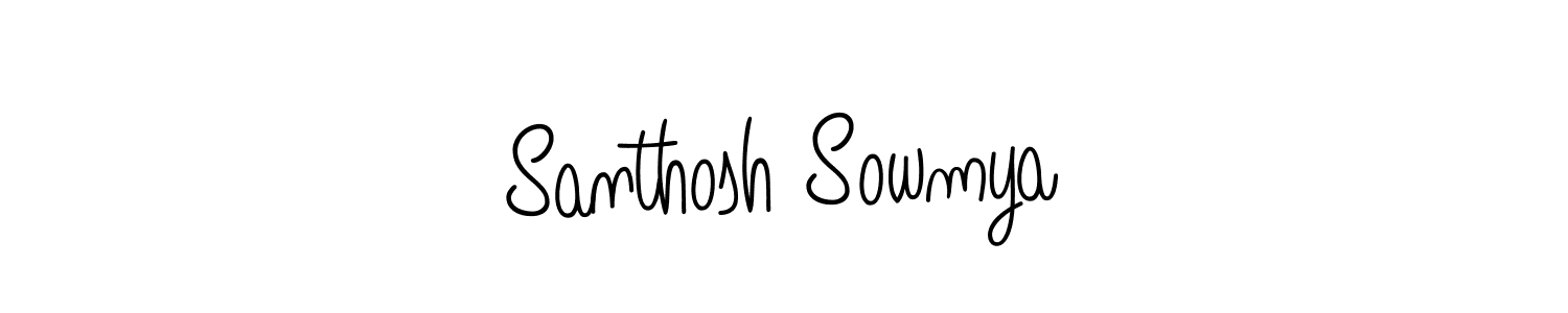 The best way (Angelique-Rose-font-FFP) to make a short signature is to pick only two or three words in your name. The name Santhosh Sowmya include a total of six letters. For converting this name. Santhosh Sowmya signature style 5 images and pictures png