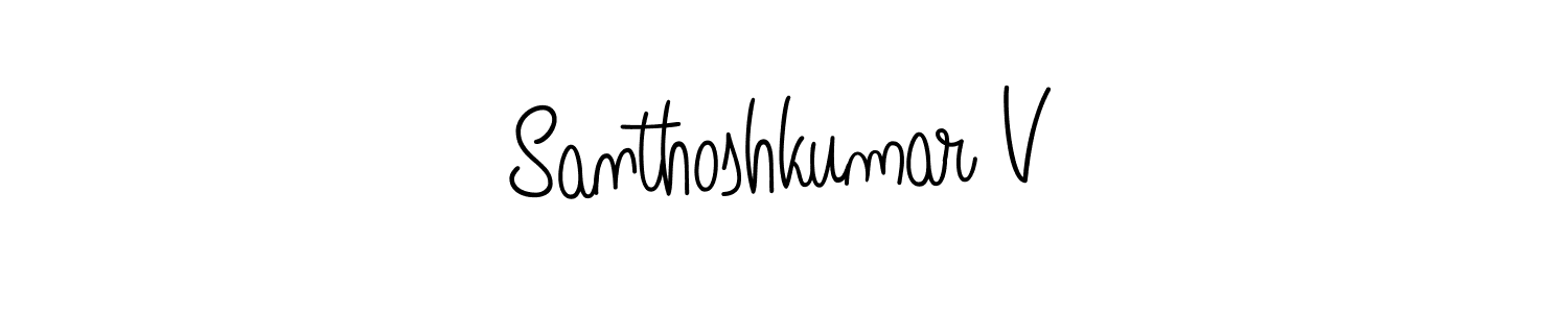 This is the best signature style for the Santhoshkumar V name. Also you like these signature font (Angelique-Rose-font-FFP). Mix name signature. Santhoshkumar V signature style 5 images and pictures png