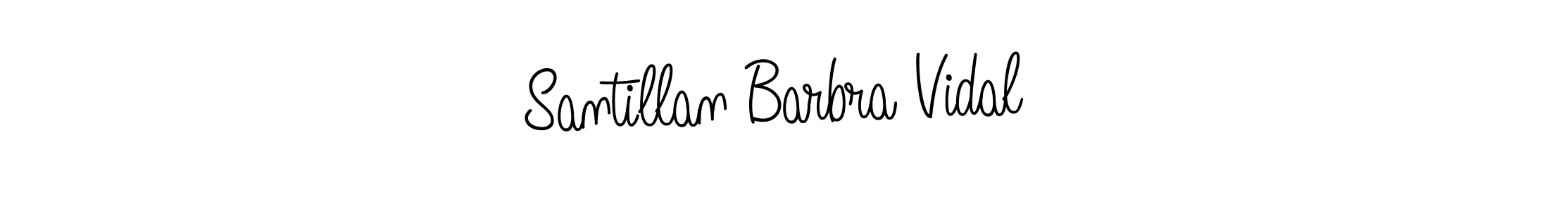 Make a beautiful signature design for name Santillan Barbra Vidal. With this signature (Angelique-Rose-font-FFP) style, you can create a handwritten signature for free. Santillan Barbra Vidal signature style 5 images and pictures png