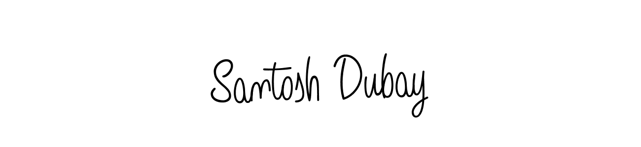 Use a signature maker to create a handwritten signature online. With this signature software, you can design (Angelique-Rose-font-FFP) your own signature for name Santosh Dubay. Santosh Dubay signature style 5 images and pictures png