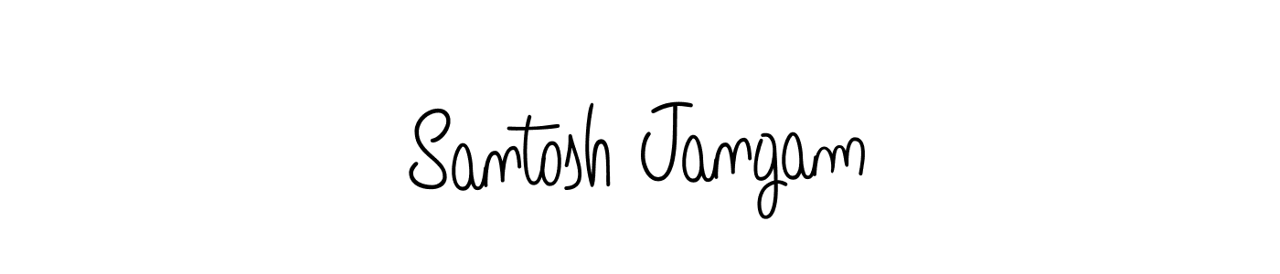 You should practise on your own different ways (Angelique-Rose-font-FFP) to write your name (Santosh Jangam) in signature. don't let someone else do it for you. Santosh Jangam signature style 5 images and pictures png