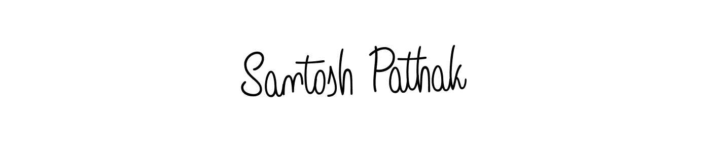 Use a signature maker to create a handwritten signature online. With this signature software, you can design (Angelique-Rose-font-FFP) your own signature for name Santosh Pathak. Santosh Pathak signature style 5 images and pictures png