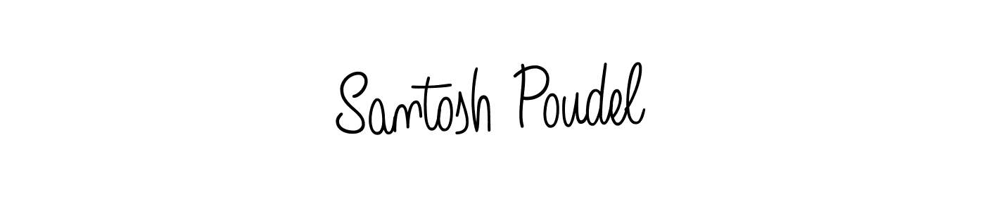 Make a beautiful signature design for name Santosh Poudel. With this signature (Angelique-Rose-font-FFP) style, you can create a handwritten signature for free. Santosh Poudel signature style 5 images and pictures png