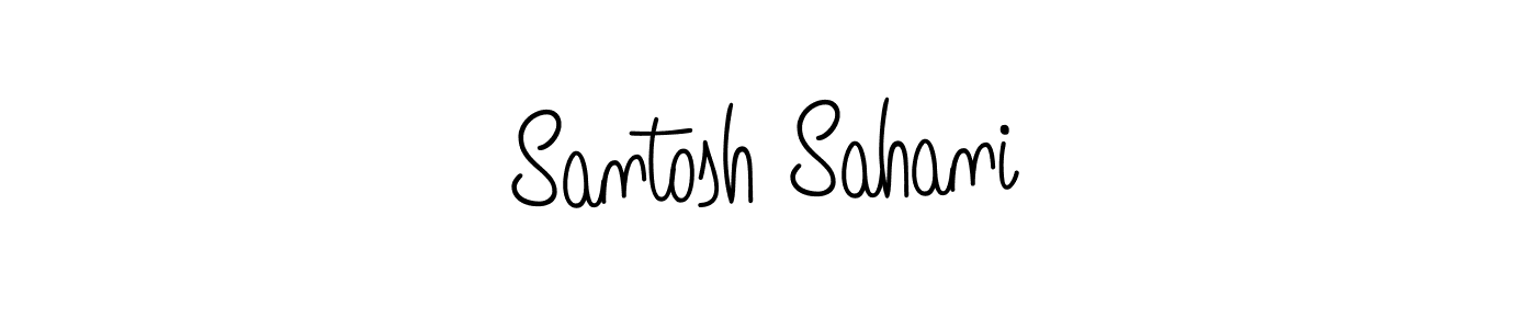 Use a signature maker to create a handwritten signature online. With this signature software, you can design (Angelique-Rose-font-FFP) your own signature for name Santosh Sahani. Santosh Sahani signature style 5 images and pictures png