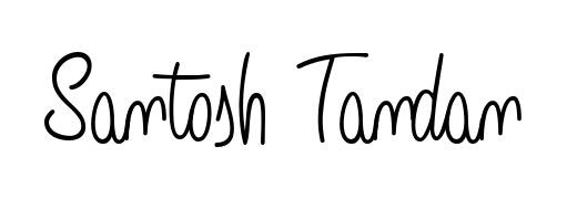 You should practise on your own different ways (Angelique-Rose-font-FFP) to write your name (Santosh Tandan) in signature. Don't let someone else do it for you. Santosh Tandan signature style 5 images and pictures png