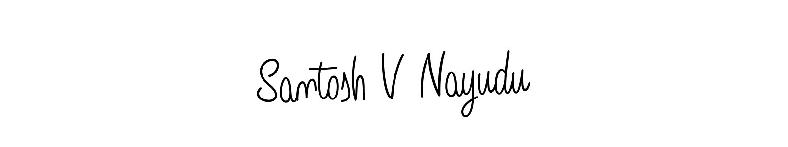 How to make Santosh V Nayudu name signature. Use Angelique-Rose-font-FFP style for creating short signs online. This is the latest handwritten sign. Santosh V Nayudu signature style 5 images and pictures png