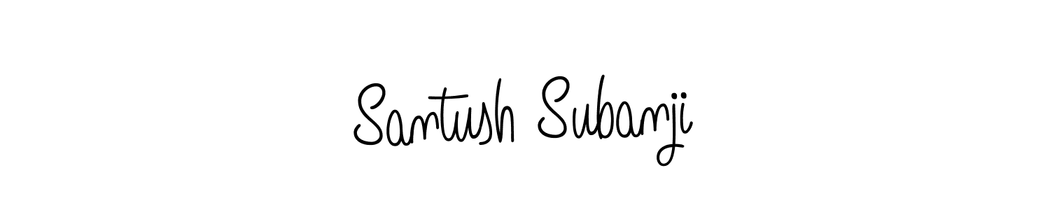 Santush Subanji stylish signature style. Best Handwritten Sign (Angelique-Rose-font-FFP) for my name. Handwritten Signature Collection Ideas for my name Santush Subanji. Santush Subanji signature style 5 images and pictures png