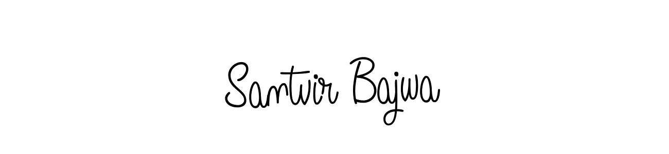 Use a signature maker to create a handwritten signature online. With this signature software, you can design (Angelique-Rose-font-FFP) your own signature for name Santvir Bajwa. Santvir Bajwa signature style 5 images and pictures png