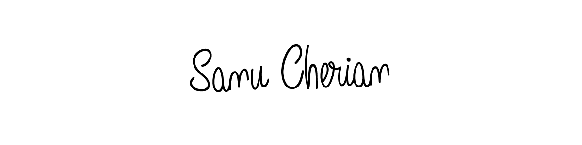You should practise on your own different ways (Angelique-Rose-font-FFP) to write your name (Sanu Cherian) in signature. don't let someone else do it for you. Sanu Cherian signature style 5 images and pictures png