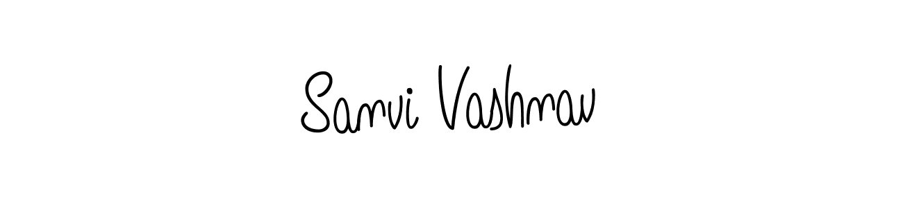 Create a beautiful signature design for name Sanvi Vashnav. With this signature (Angelique-Rose-font-FFP) fonts, you can make a handwritten signature for free. Sanvi Vashnav signature style 5 images and pictures png