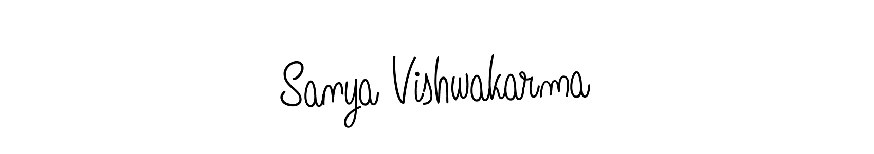 The best way (Angelique-Rose-font-FFP) to make a short signature is to pick only two or three words in your name. The name Sanya Vishwakarma include a total of six letters. For converting this name. Sanya Vishwakarma signature style 5 images and pictures png