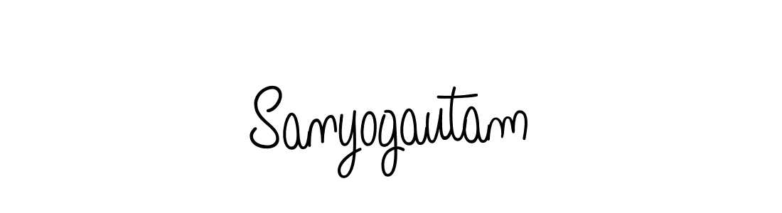 Sanyogautam stylish signature style. Best Handwritten Sign (Angelique-Rose-font-FFP) for my name. Handwritten Signature Collection Ideas for my name Sanyogautam. Sanyogautam signature style 5 images and pictures png